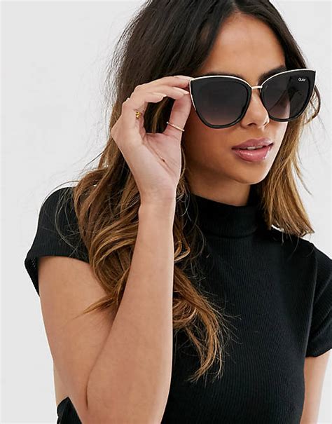 quay australia honey cat eye sunglasses in white|women's oversized cat eye sunglasses.